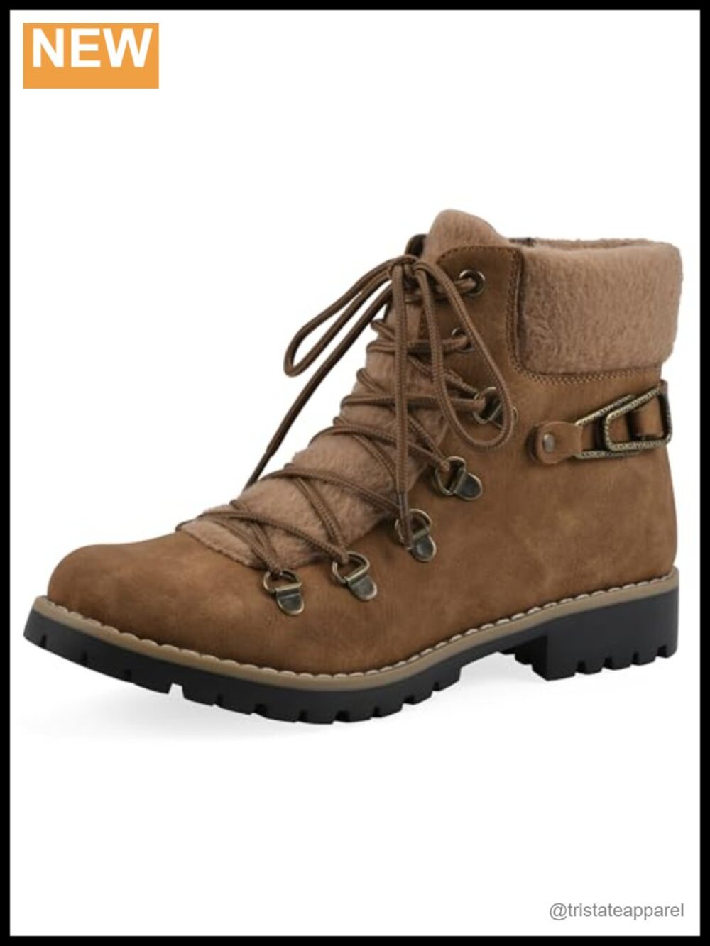 Pioneer Cushioned Lace-Up City Hiker Ankle Bootie with Treaded Outsole